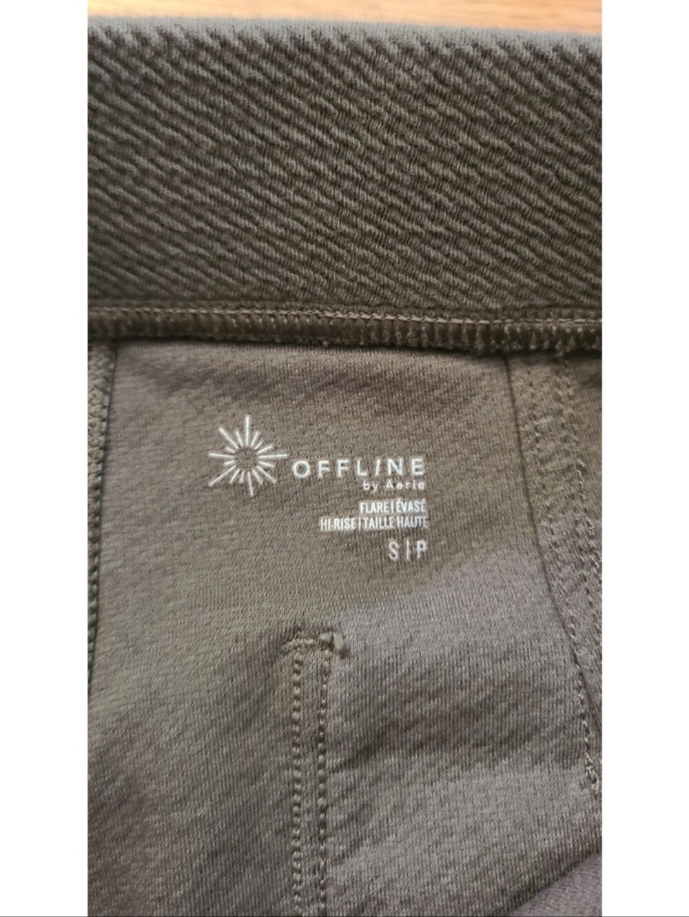 Offline Aerie High Rise Flare Leg Textured Pant Small Beach Yoga Hiking Coastal - Picture 7 of 9